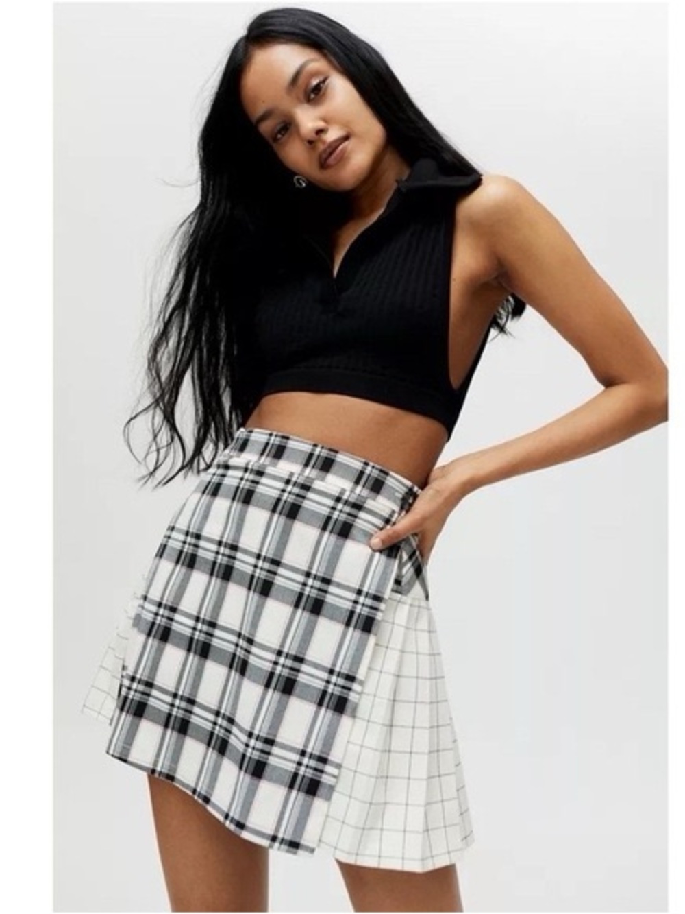Urban Outfitters patterned pleated mini skirt